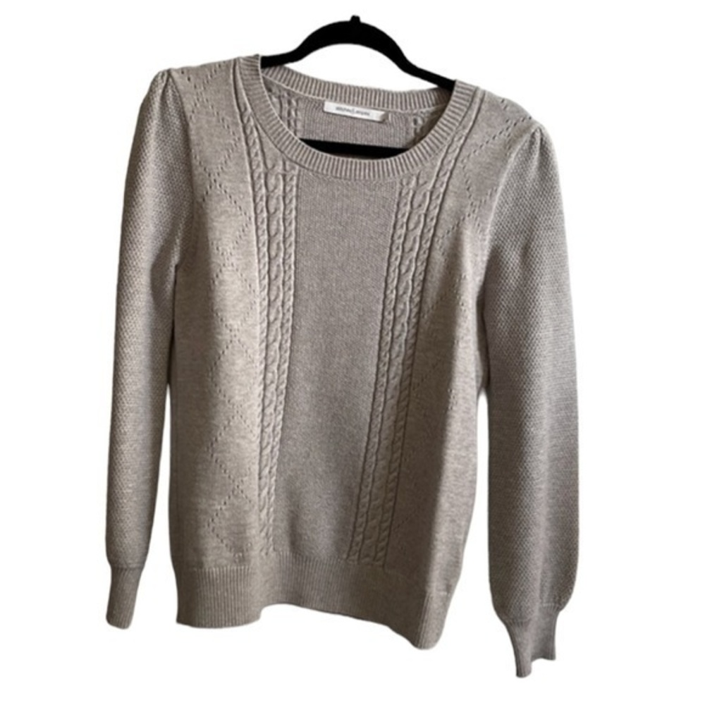 Stitches & Stripes Gray cable knit sweater